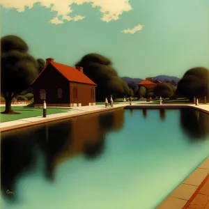 Adults enjoying a game of pool in a furnished classroom.