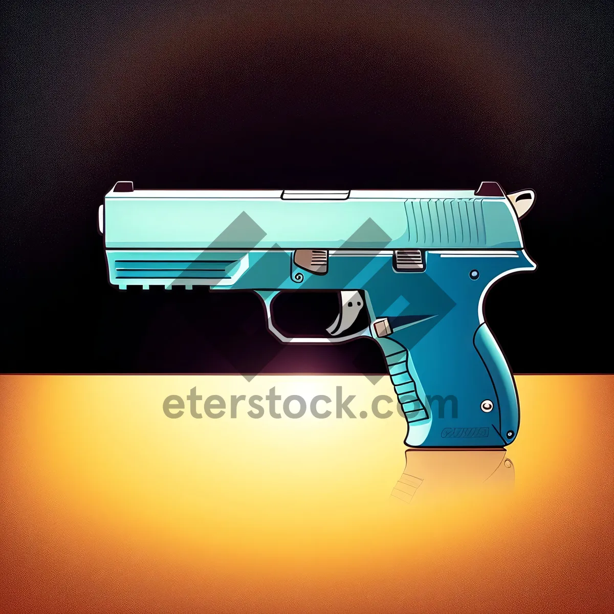 Picture of Desert Tract Gun: Metallic Crime Weapon with Pistol Trigger