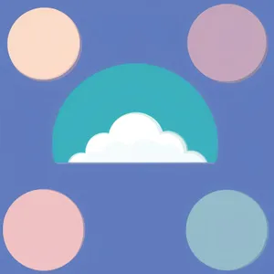 Design Moon Circle Icon with Polka Dot Round