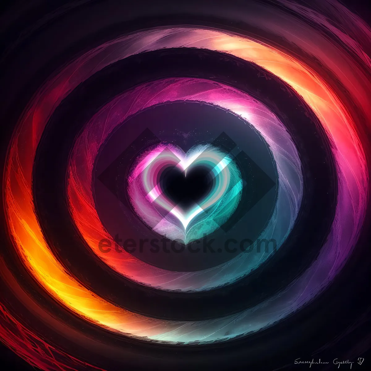 Picture of Vibrant Swirling Geometric Colorful Pattern with Light Effects