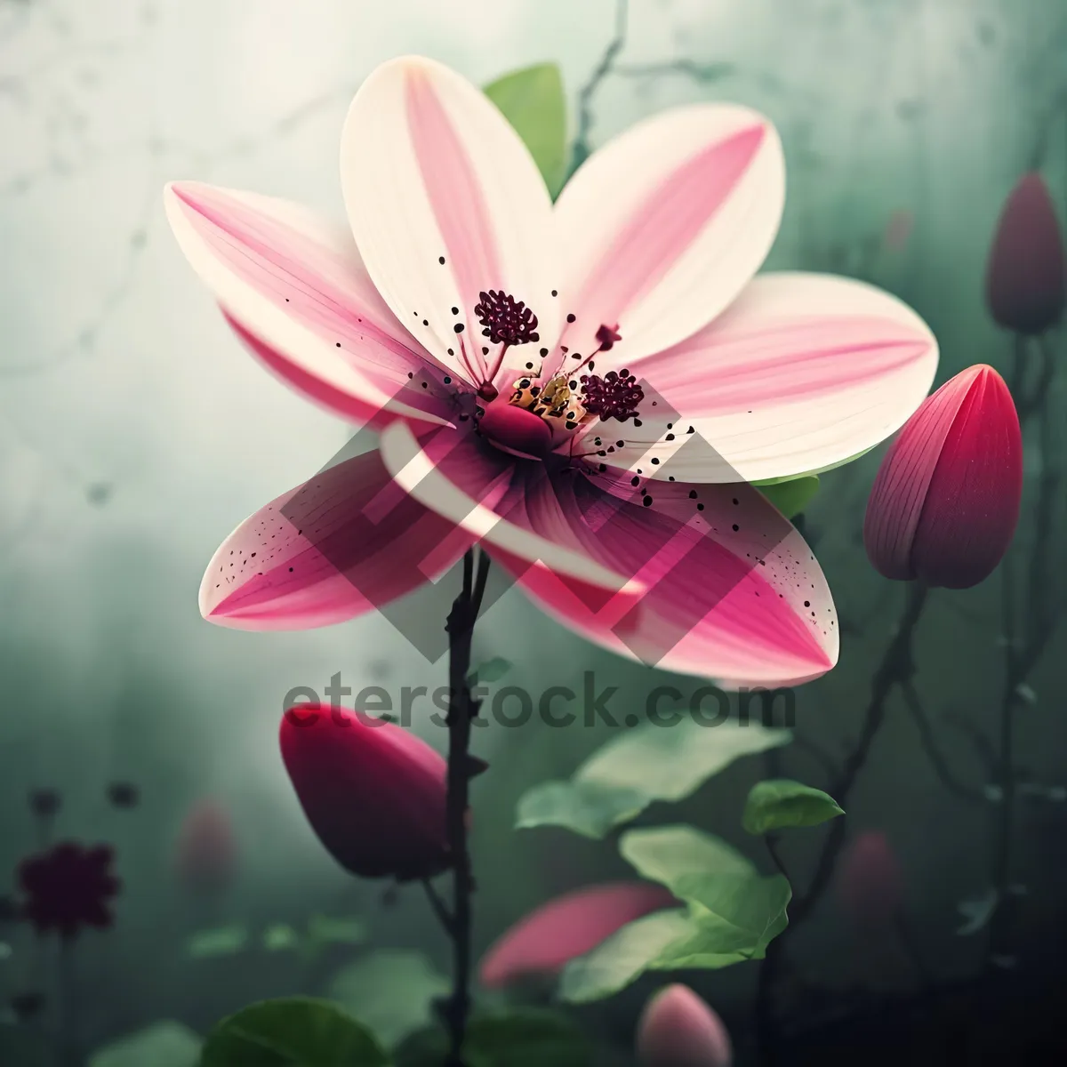 Picture of Pink Lotus Blossom in a Summer Garden