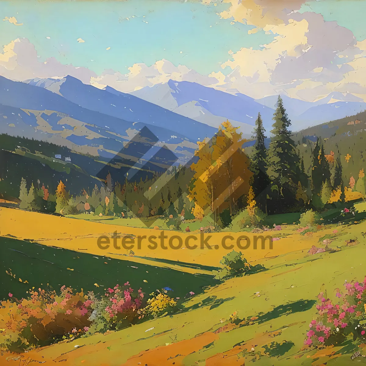 Picture of Serene Autumn Landscape at Mountain Valley