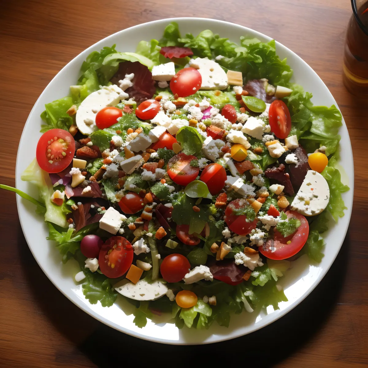 Picture of Fresh and Healthy Gourmet Vegetable Salad with Cheese