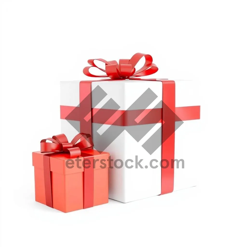 Picture of Festive Gift Box with Ribbon and Bow