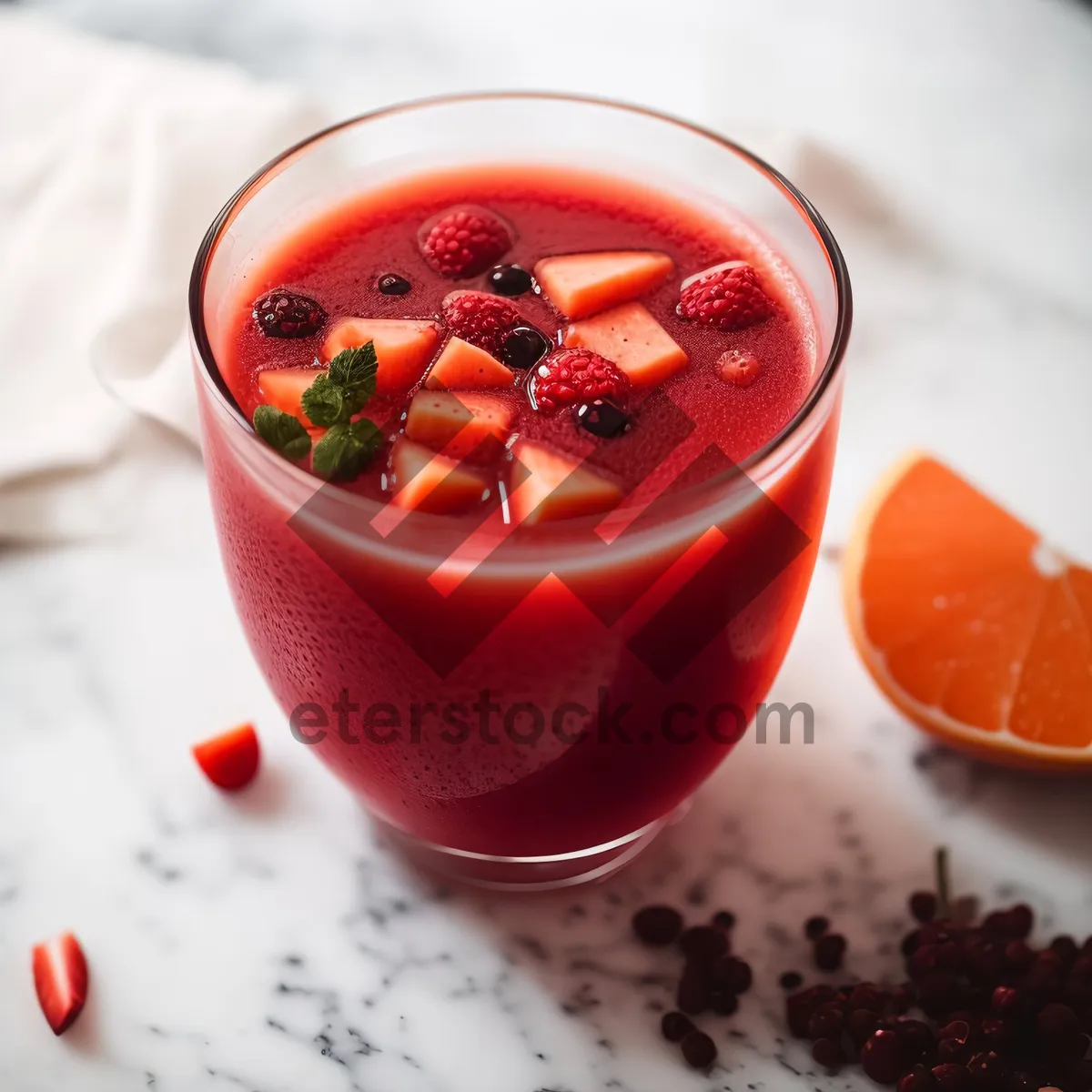 Picture of Healthy Fruit Bowl with Berries and Cream