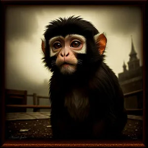 Wild Primate Portrait: A Majestic Ape's Expressive Face