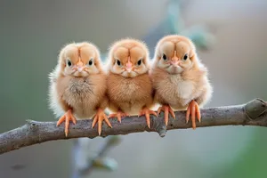 Fluffy Yellow Chick in Studio Born this Spring