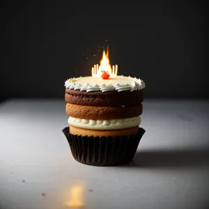 Pretty Pink Cupcake with Sprinkles for Birthday Party