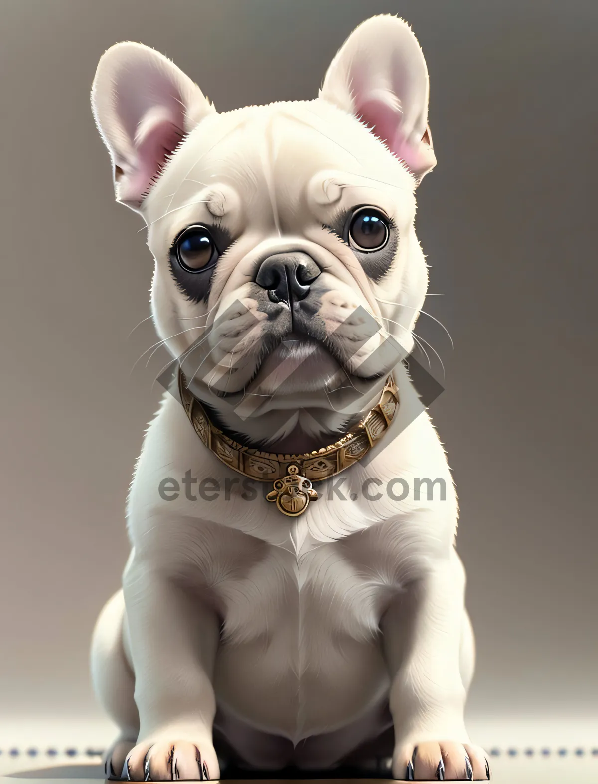 Picture of Adorable Bulldog Terrier: Wrinkled and Cute Studio Portrait