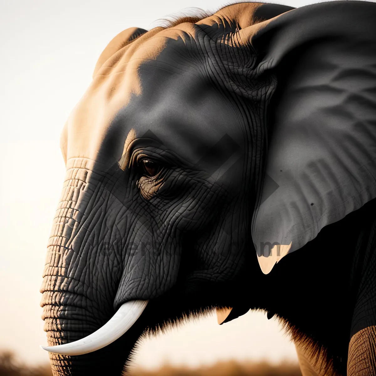 Picture of Endangered Bull Elephant in South African Safari Park