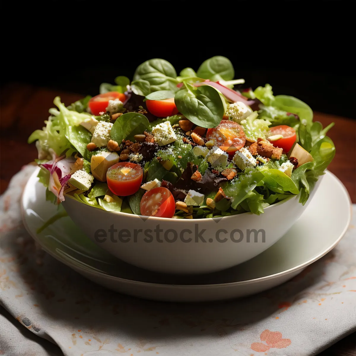 Picture of Delicious Vegetarian Salad Bowl with Fresh Ingredients