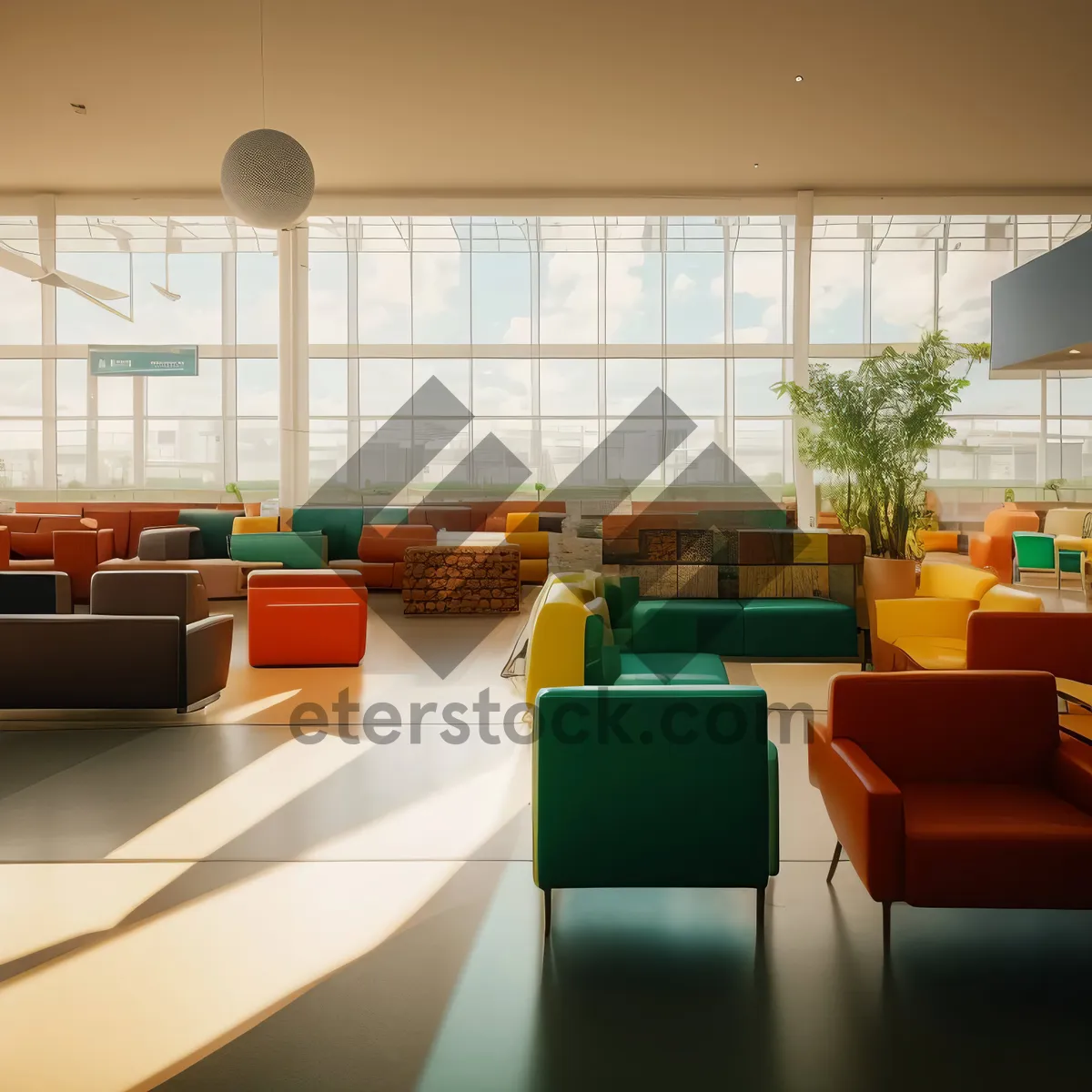Picture of Modern Living Room with Stylish Furniture and Cozy Interior Design