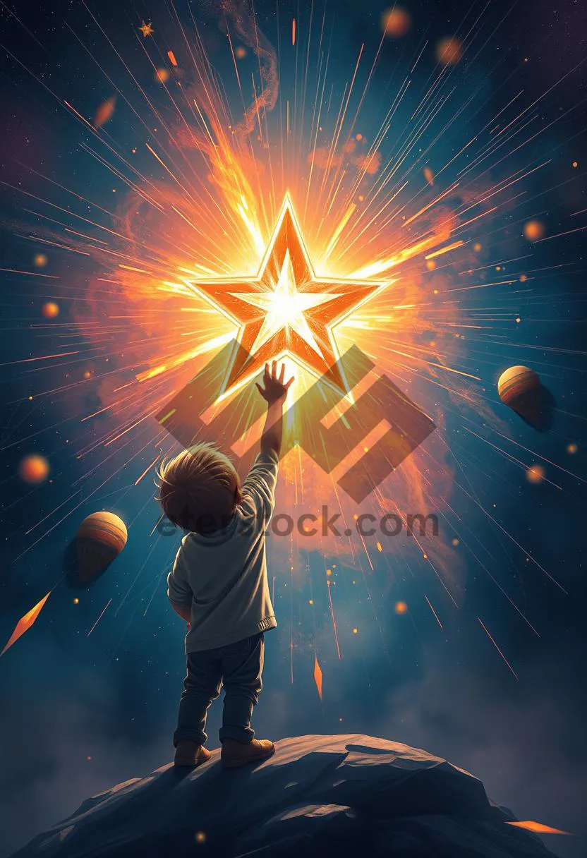 Picture of Dark Fantasy Night Sky Firework Celebration