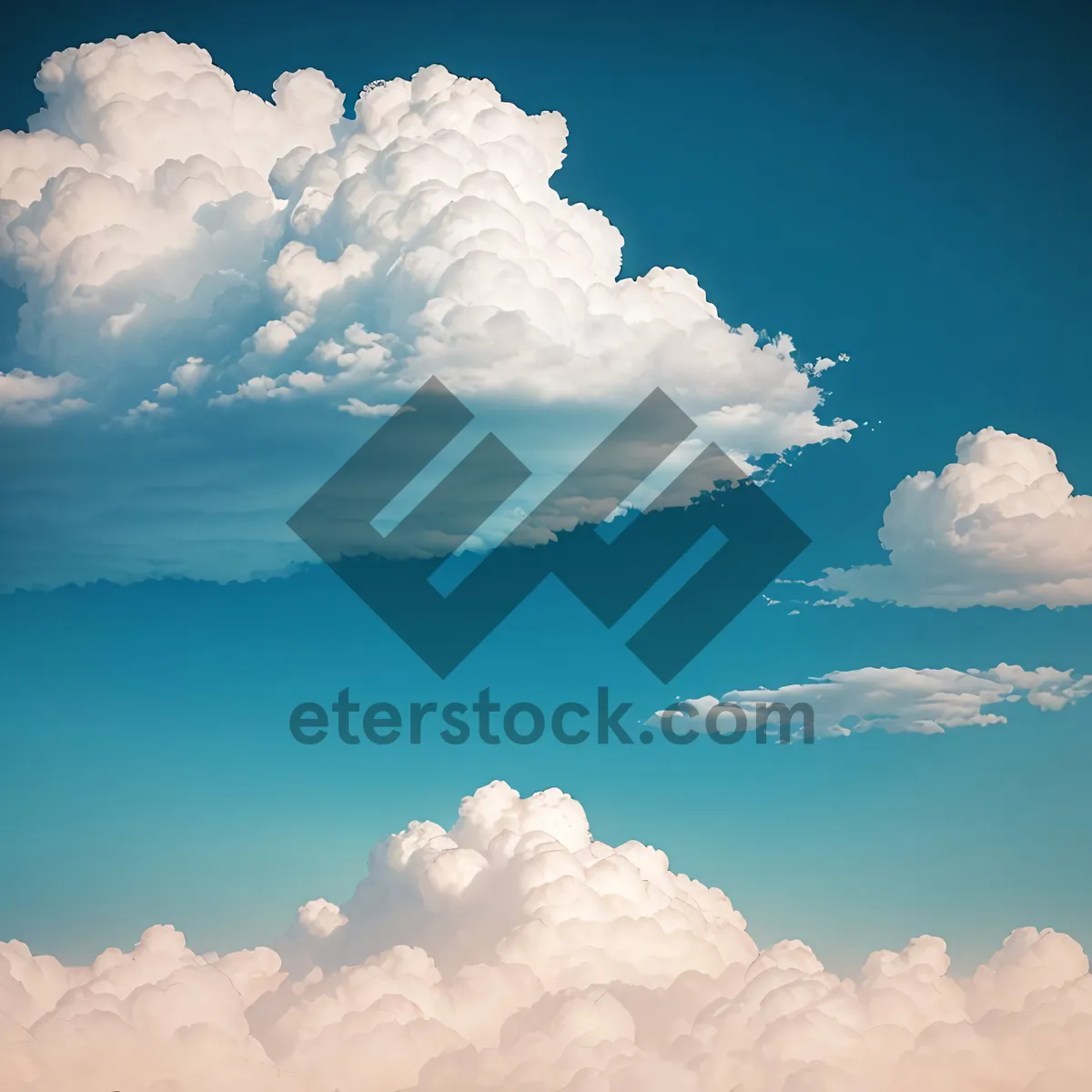 Picture of Vibrant Summer Skies with Fluffy Clouds