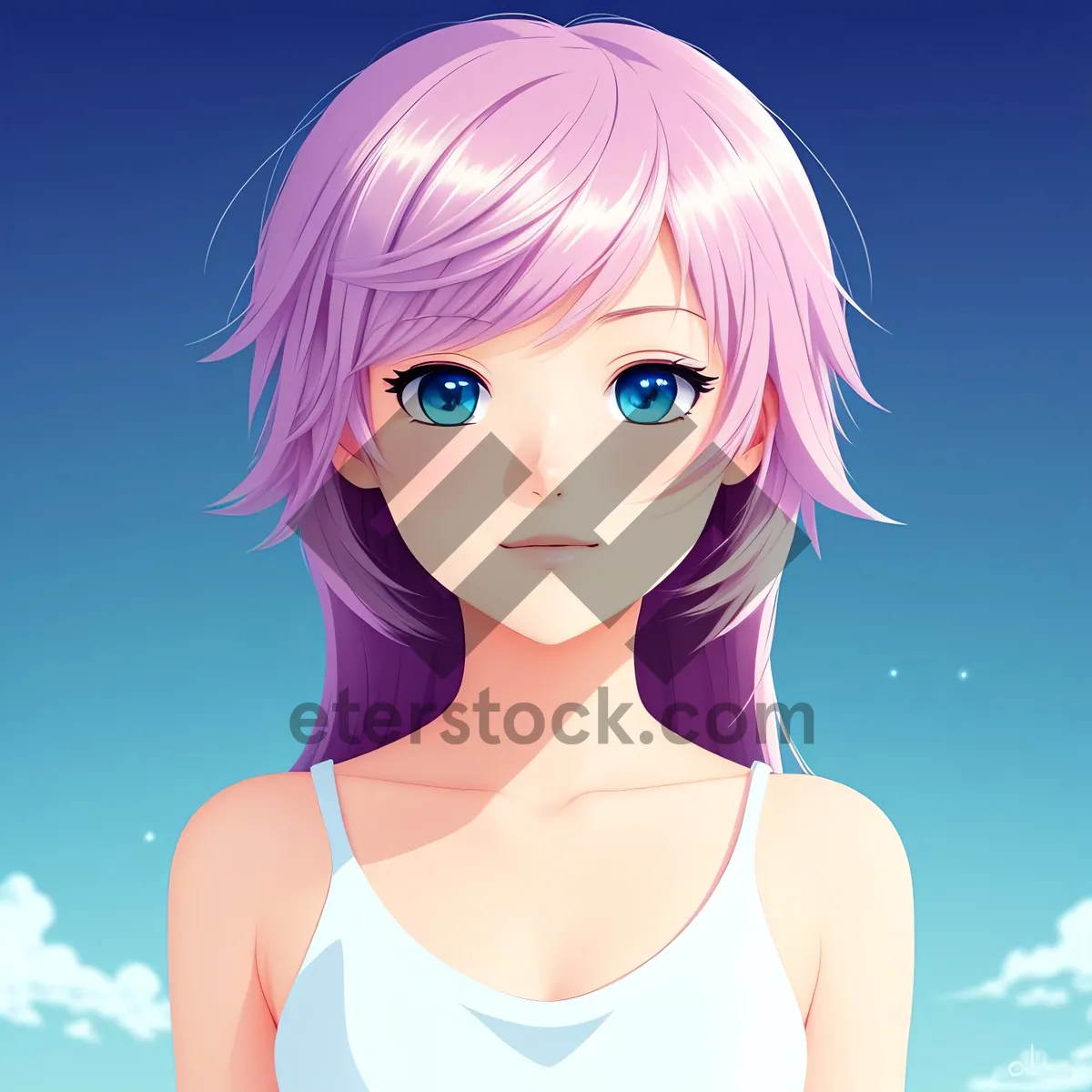 Picture of Smiling fashion model with an attractive haircut.