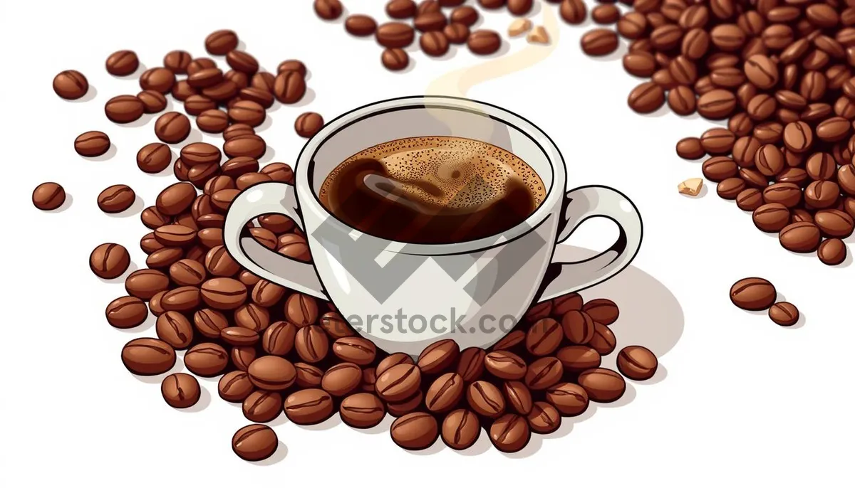 Picture of Gourmet Espresso Breakfast Drink on Dark Plate