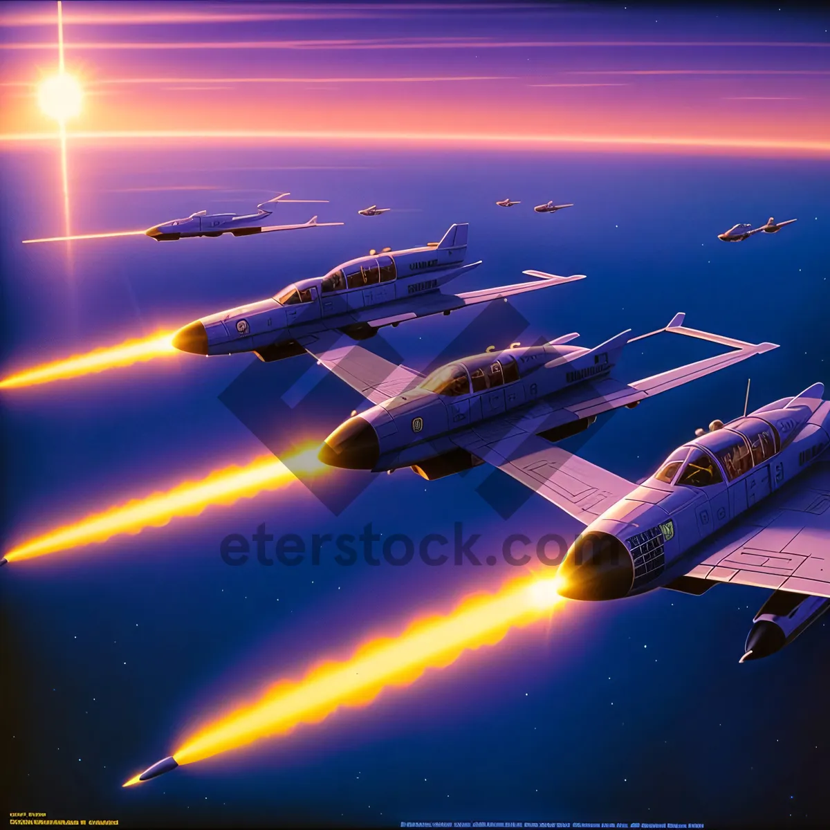 Picture of Jet Aircraft Soaring Through the Sky