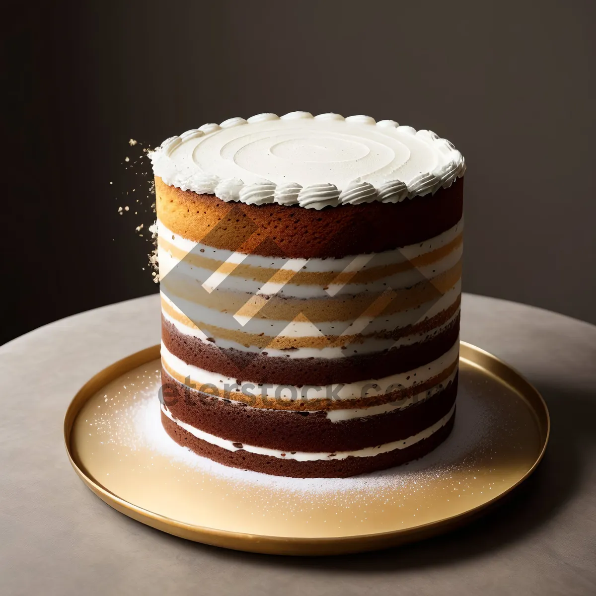 Picture of Delicious chocolate cake stack on plate