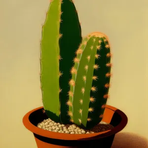 Thorny Cactus in Flowering Pot