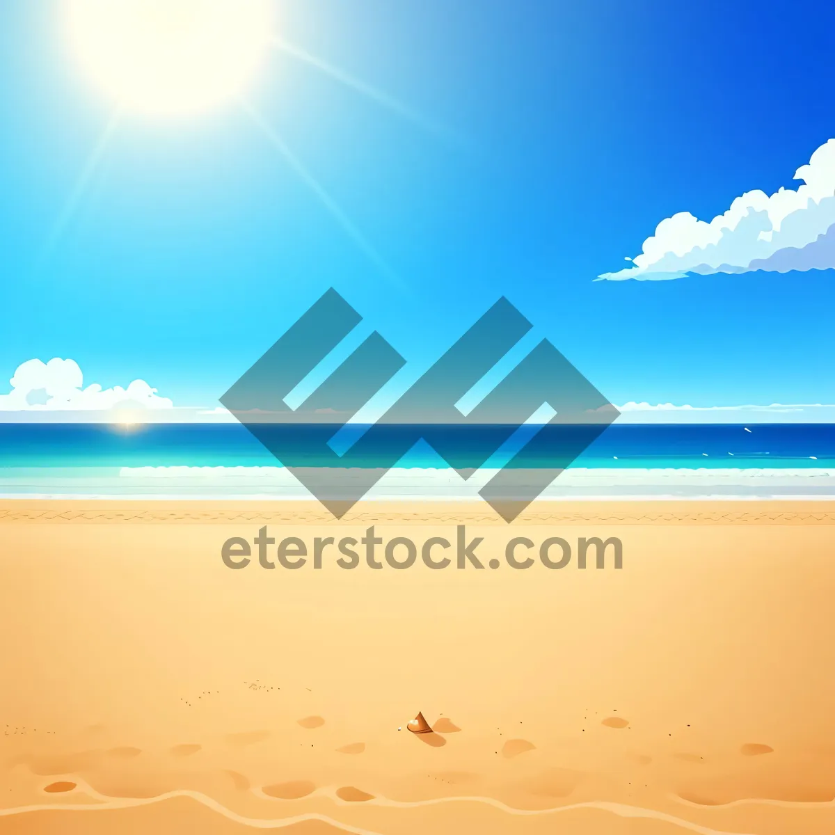 Picture of Serene Summer Seascape Under a Coastal Sky