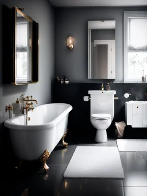 Modern luxurious bathroom with clean tile design
