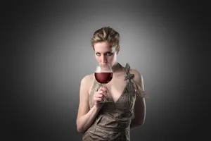 Attractive brunette woman portrait in studio setting
