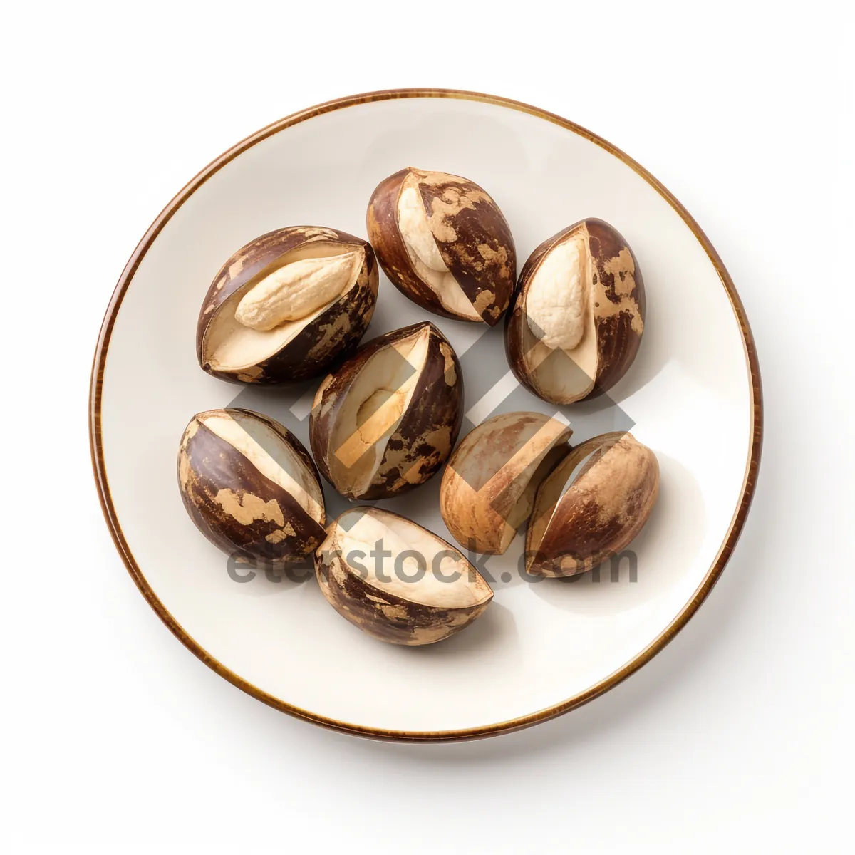 Picture of Closeup of organic pistachio nuts for healthy snack.