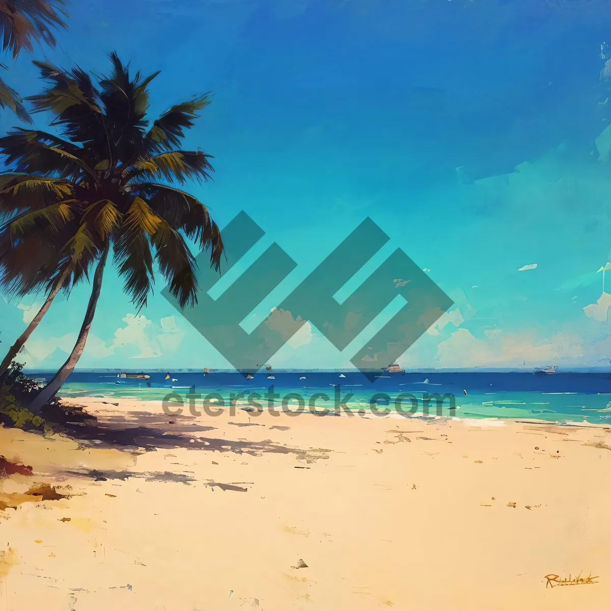 Picture of Serene Tropical Beach Retreat - Tranquil Paradise Amidst Azure Waters