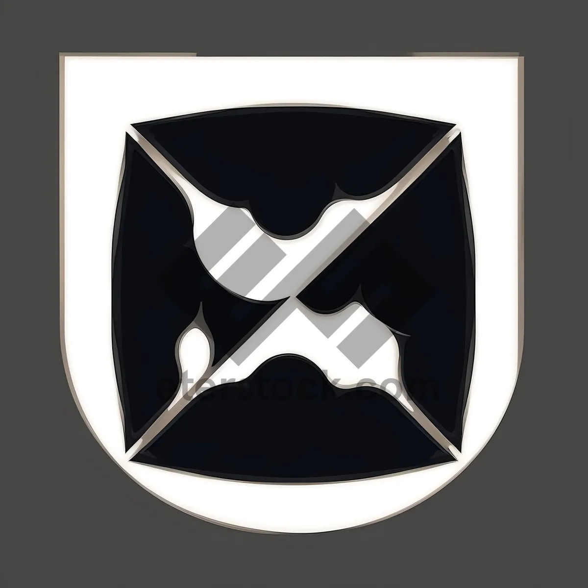 Picture of Shiny Black Pirate Symbol: Heraldry-inspired Icon Design