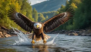 Feathered predator soaring with freedom