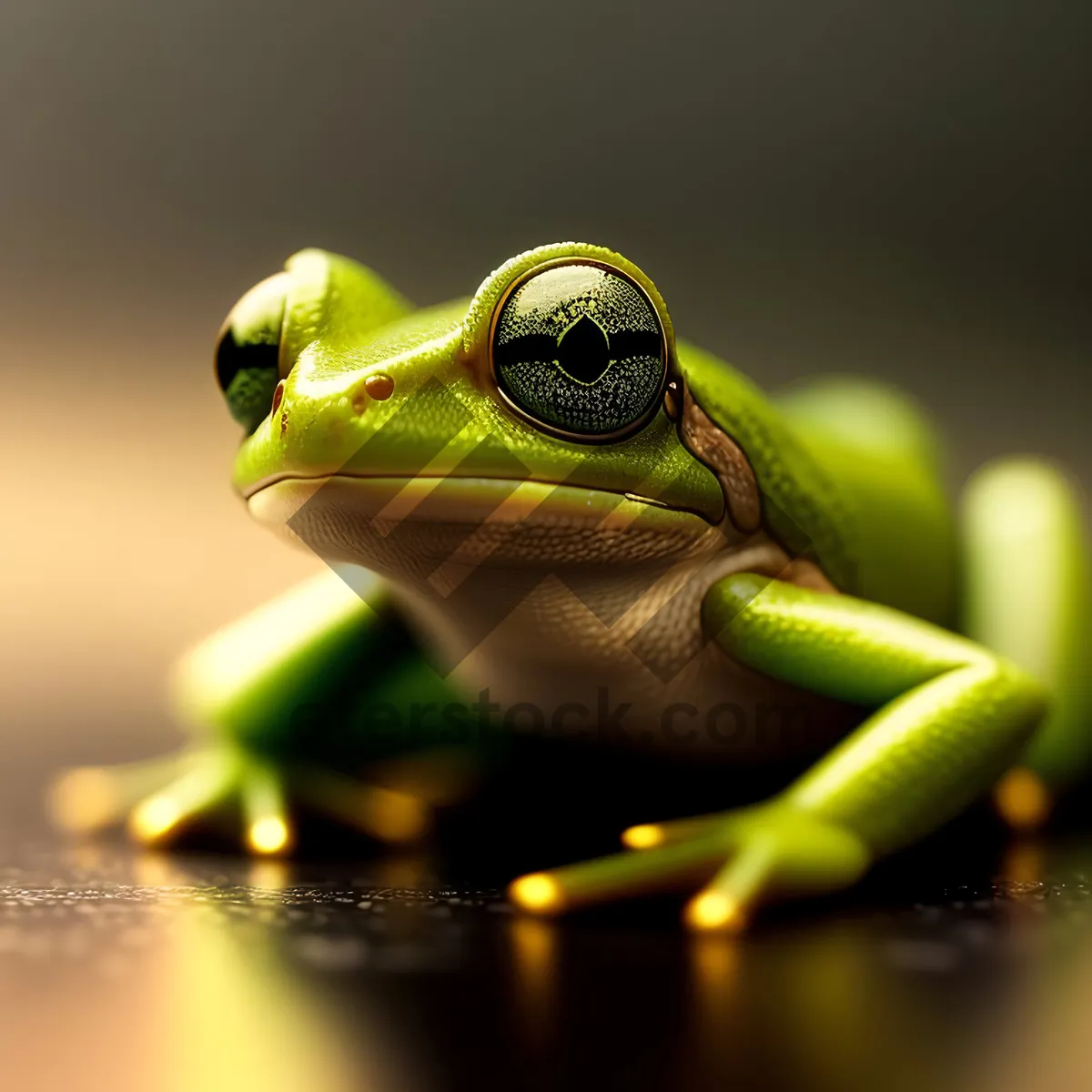 Picture of Bulging-eyed Tree Frog Peeking Out