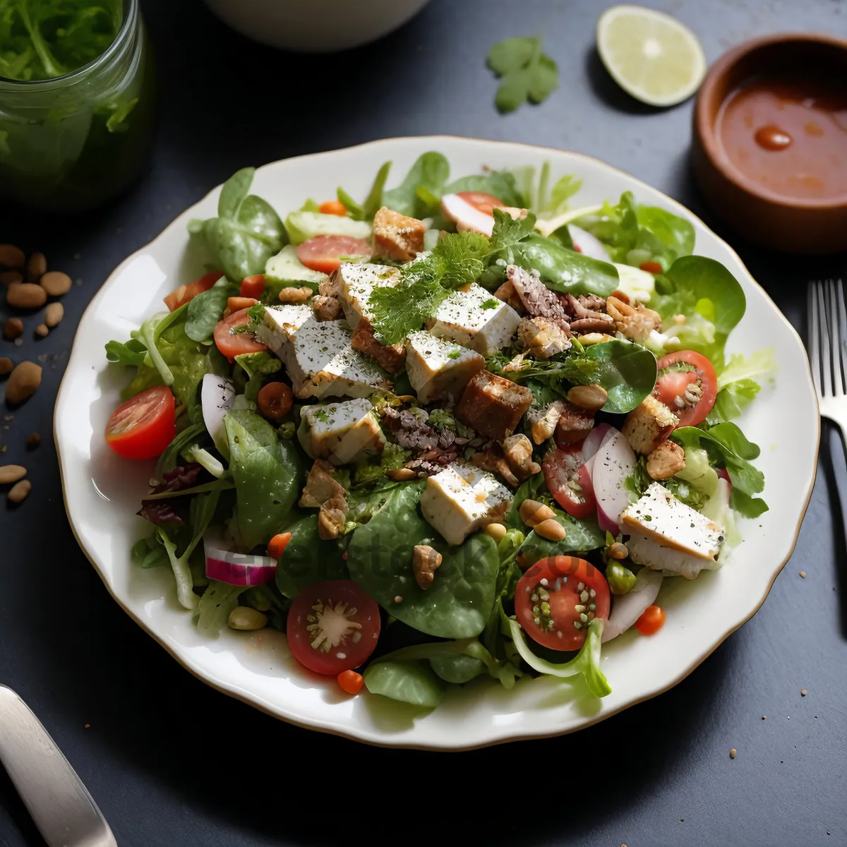 Picture of Delicious Vegetable Salad with Fresh Ingredients
