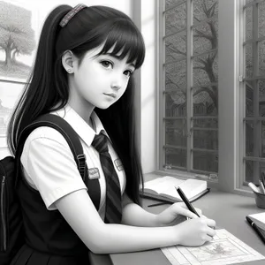 Happy Businesswoman Working on Laptop in Office