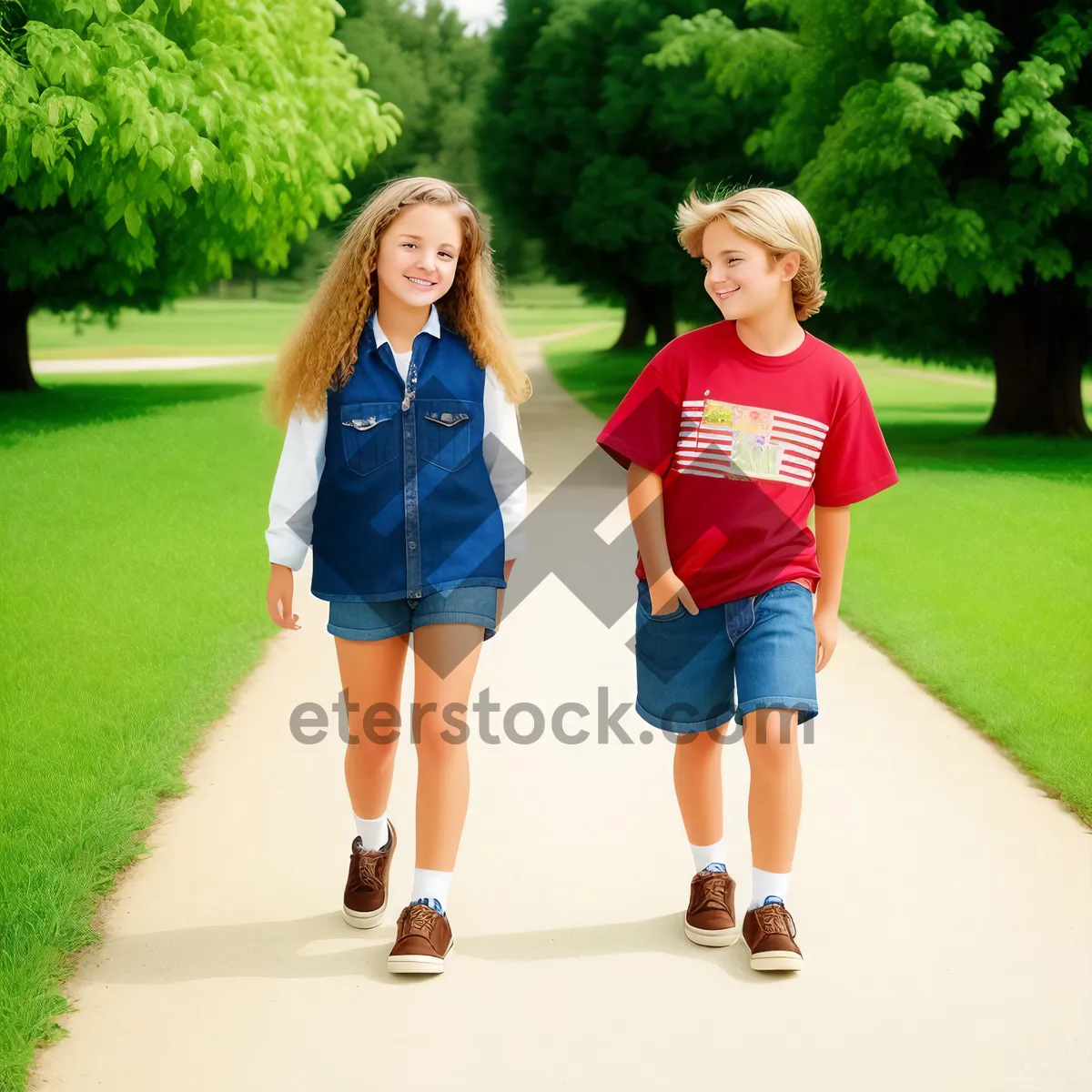 Picture of Happy Family Enjoying Outdoor Fitness Activities in the Park