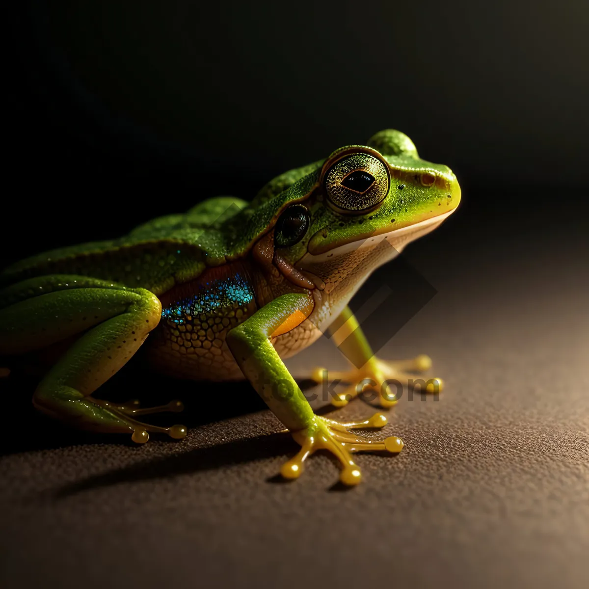 Picture of Colorful Tree Frog with Captivating Green Eye