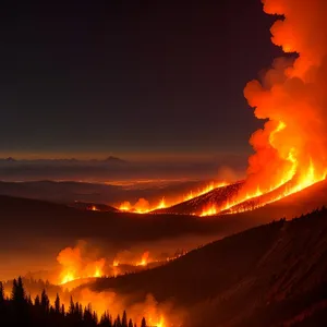 Fiery Celestial Sky: A Vibrant Sunset Blaze