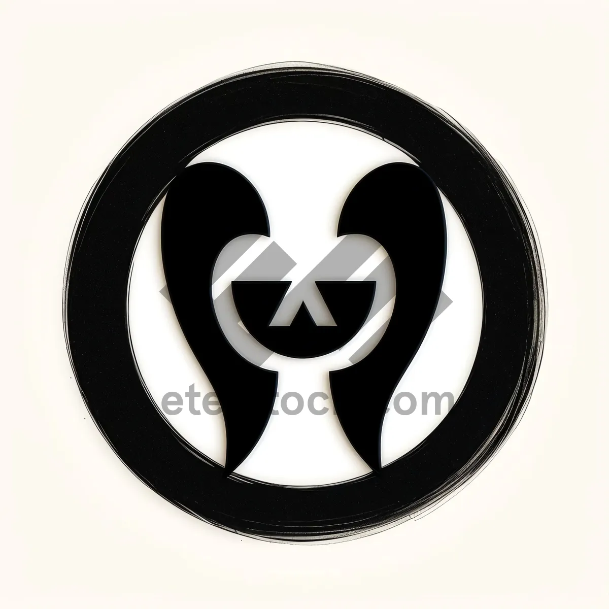 Picture of Black Hazard Sign - Round Glossy Web Icon