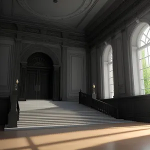 Anteroom Arch: Old Church Interior with Elegant Flooring