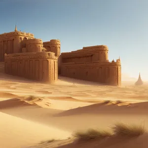 Enchanting Desert Citadel: Ancient Stone Fortress in the Sky