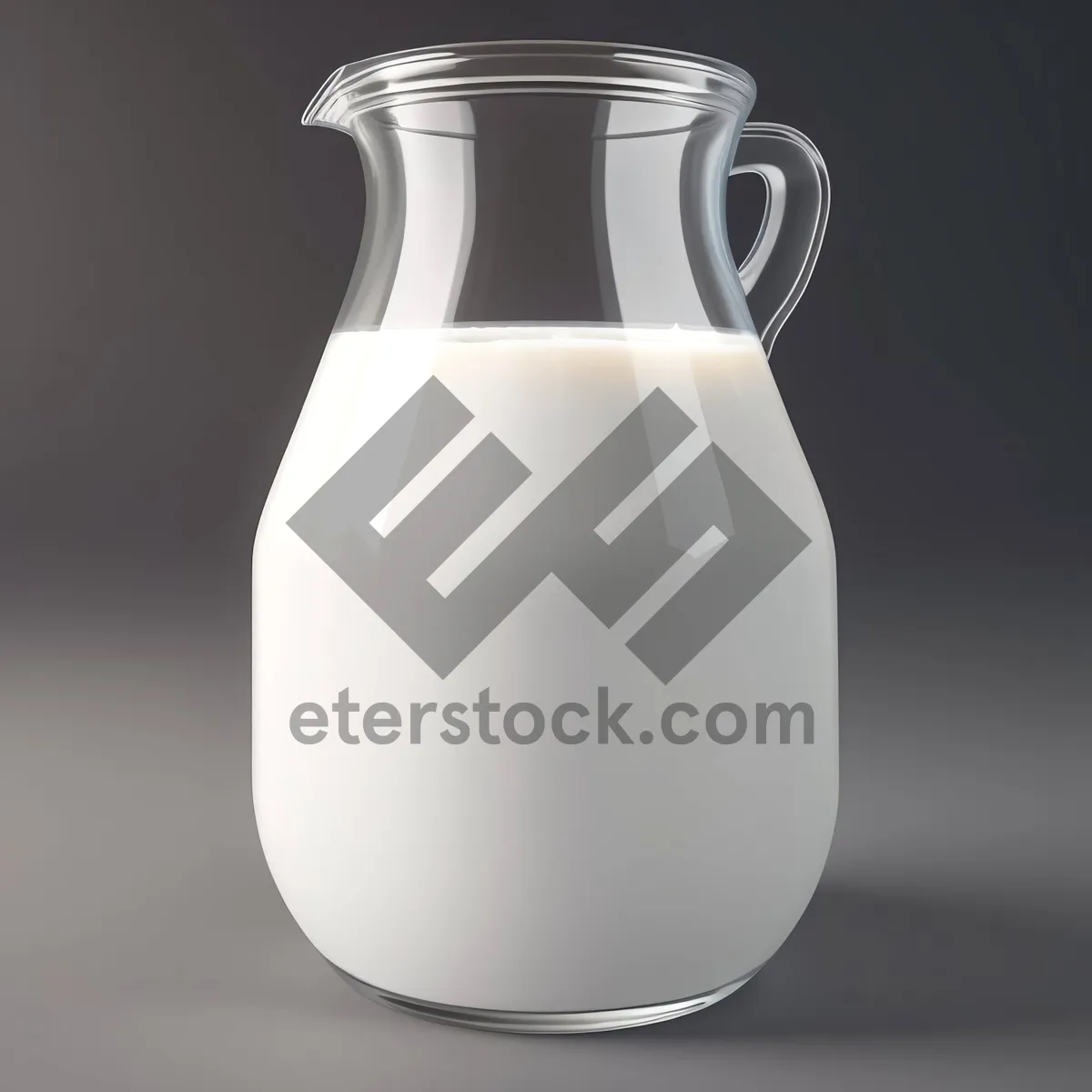 Picture of Transparent Glass Water Jug with Milk Label