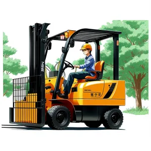 Heavy-duty Construction Forklift Truck Loading Cargo