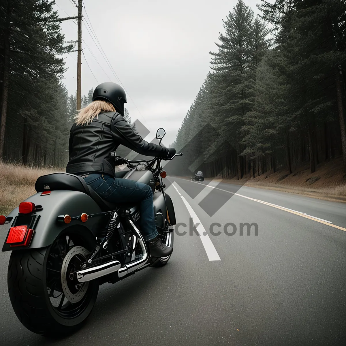 Picture of Speedy Motorcycle Race on Open Highway