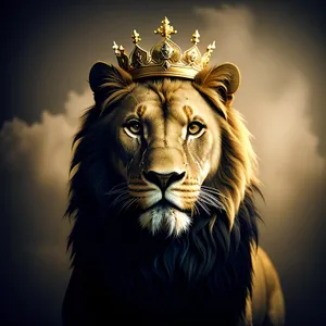 Majestic King of the Wild: Lion's Fierce Gaze
