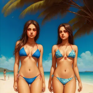 Seductive Summer Beach Babe in Attractive Bikini Pose
