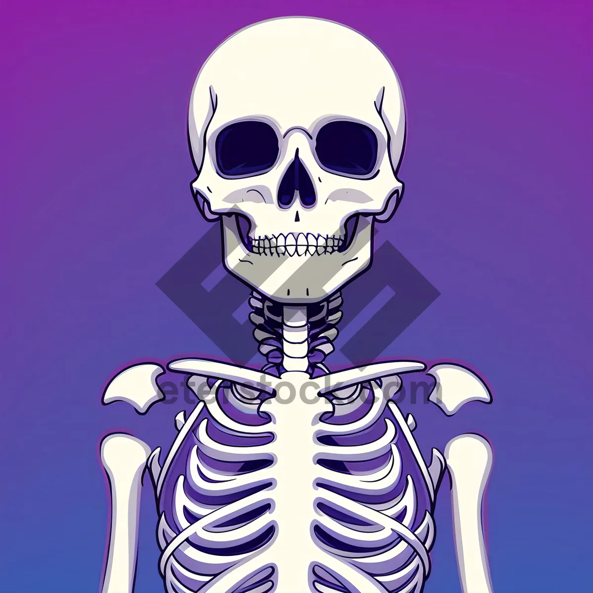 Picture of Sinister Skeleton: A Spooky, Cartoonish Tribute to Bone Anatomy