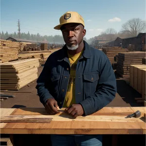 Skilled Carpenter Engaging with Marimba during Break