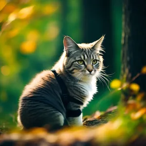 Adorable Gray Tabby Kitten Close-Up Portrait