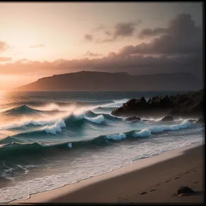 Serene Sunset over Tropical Beach