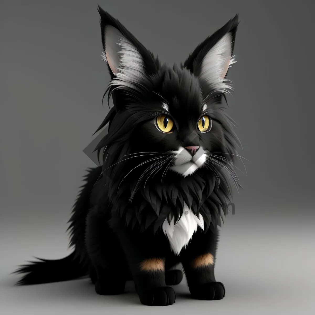 Picture of Fluffy Tabby Kitty with Adorable Whiskers.