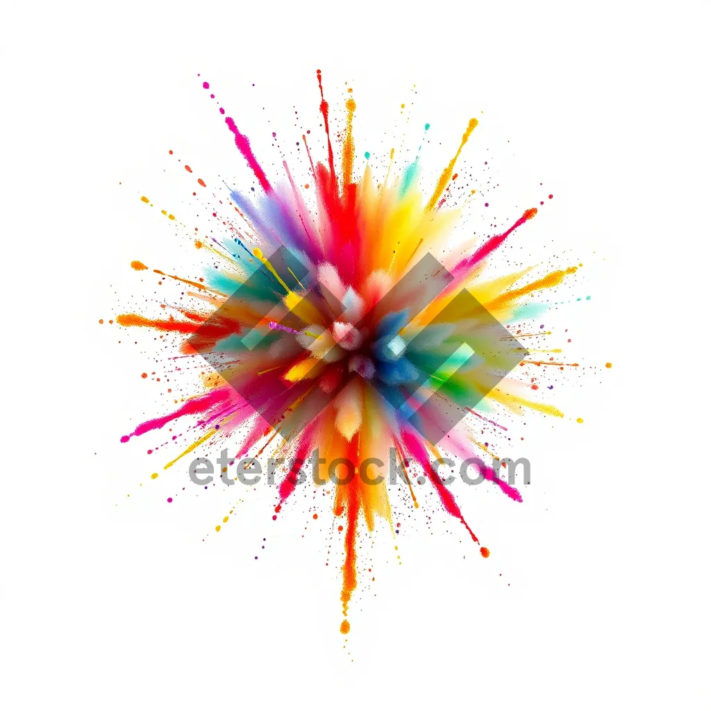 Picture of Colorful Floral Firework Pattern Design Wallpaper